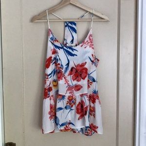 Newbury Kustom peplum racer back floral tank top